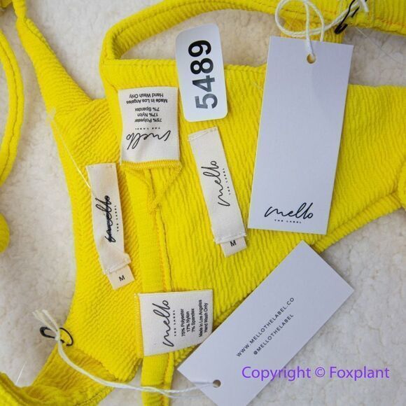 New! Set! Mello the Label low cut top and Brazilian bottom Limao yellow, size M - Picture 11 of 16